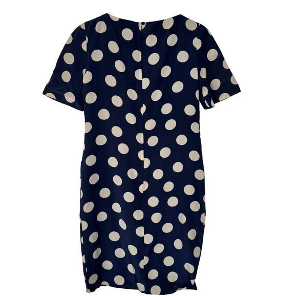 Vtg David Hayes Saks Fifth Avenue Women 6 Dress Blue Polka Dot Silk Shift Retro - Picture 2 of 15